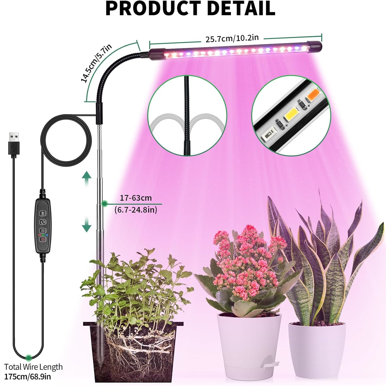 3Colors USB Grow Lamp Plant Fu - Plant Grow Light Full Spectrum review and price