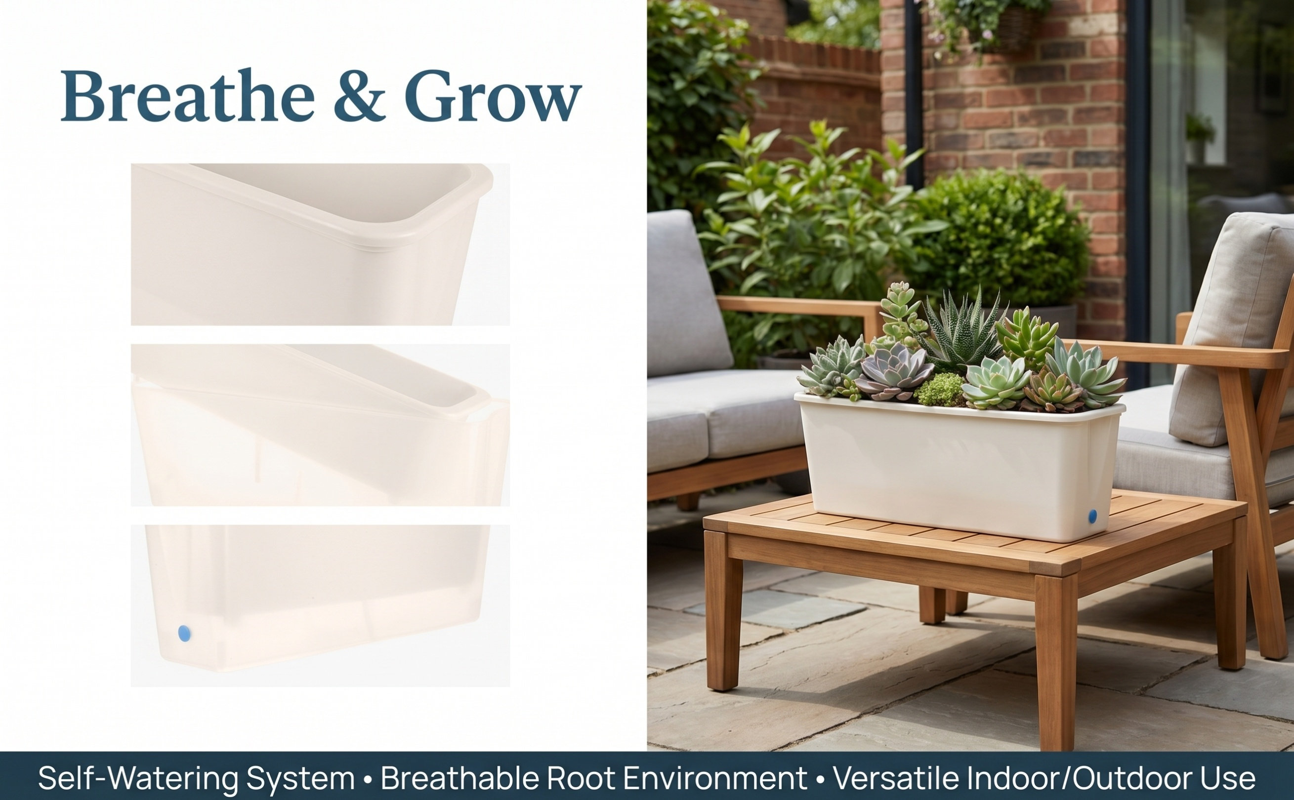 Rectangle Self Watering Narrow - Self Watering Planter review and price